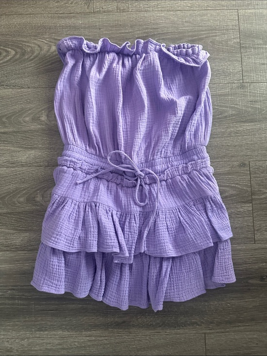 Day + Moon Other - Strapless purple gameday romper